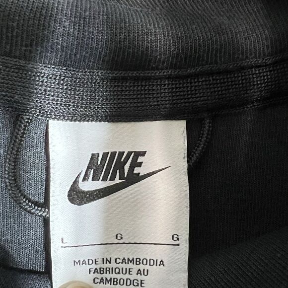 Nike Sportswear Tech Fleece Sweatshirt Men's Large Pullover Hoodie Triple/ Black - Picture 9 of 11